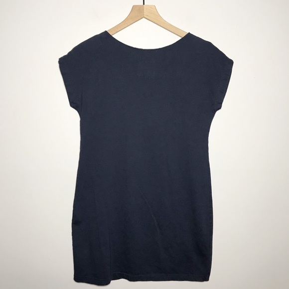 Tonlé Eco-Friendly Short Sleeve Printed T Shirt Dress in Blue S - Picture 2 of 5